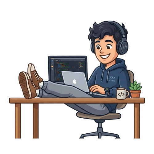 Relaxed developer mascot